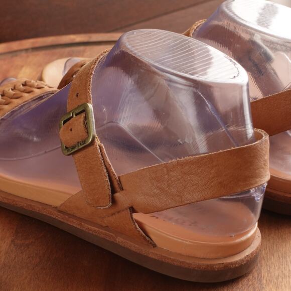 Kork Ease Sandals Womens SZ 7M Brown Yucca Braid Leather Flat Shoes Western Boho - Picture 4 of 14